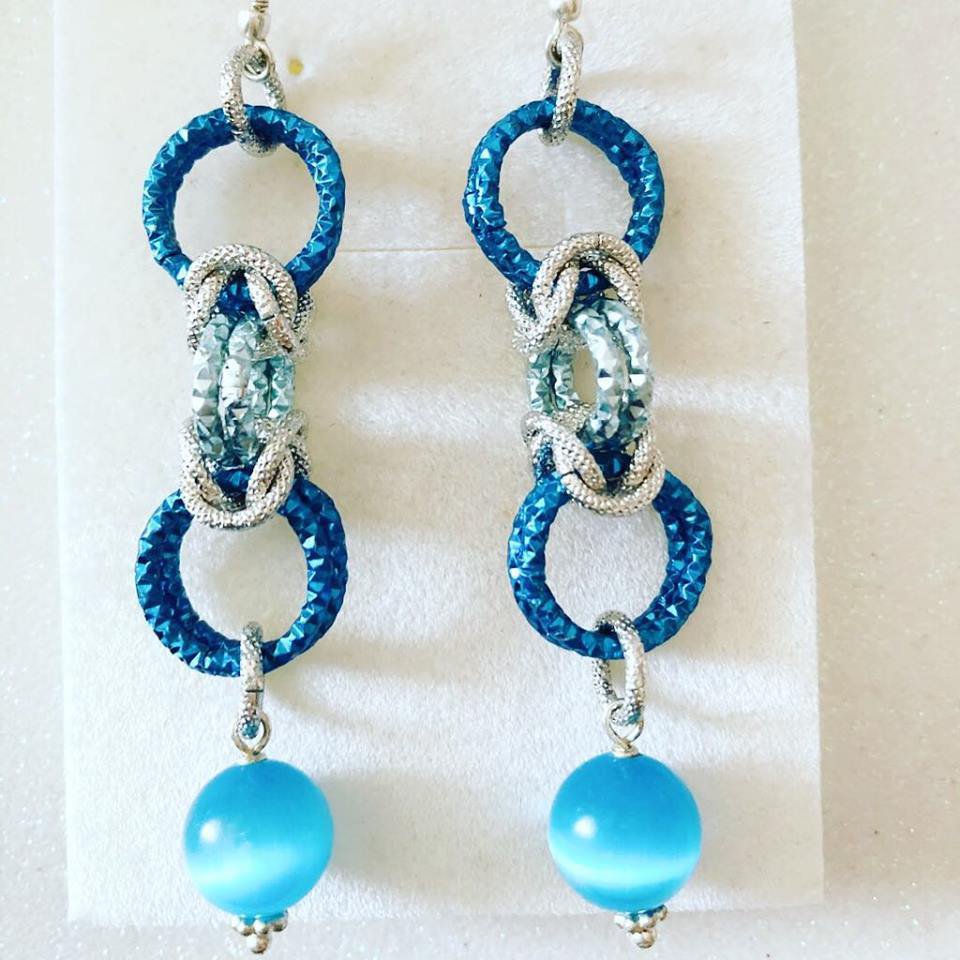 ORECCHINI TI SENTO MILANO IN ARGENTO E CRISTALLI BLU | Biffi Gioielli