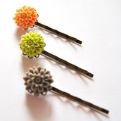 Three Flower Bobby Pins 