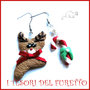 Orecchini Natale  " Renna biscotto e bastoncino zucchero  " Fimo cernit Kawaii idea regalo natalizio bambina ragazza clip