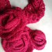 Scaldacollo a uncinetto rosso romantico sciarpa corta donna con rose elegante sciarpa anello