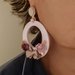 MAXI ORECCHINI a creola shabby chic rosa polvere, orecchini iconici, orecchini romantici, regalo per lei, pezzo unico, orecchini rosa