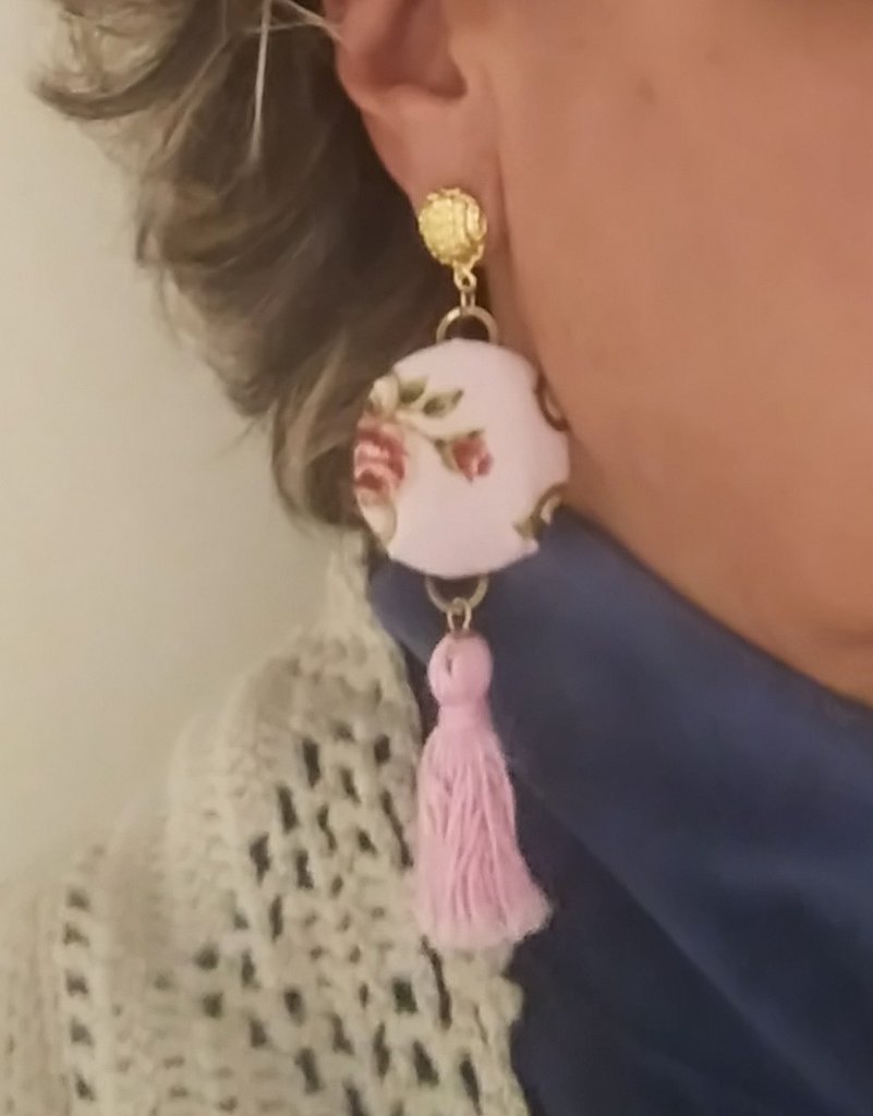 Orecchini Lunghi Con Nappina E Fiore Rosso – Goccia In Cristallo Vintage Con Frange Di Strass – Gioielli Donne E Ragazze - 3