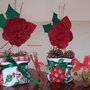 Vasetti natalizi con pigne e stelle di Natale 2 pezzi