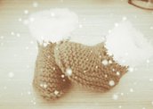 Stivaletti  scarpine Natale crochet neonato bebè  