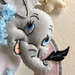 Fiocco nascita con Dumbo - Baby Dumbo - Cuscino decorativo - Cuscino Dumbo - Punto croce maschietto