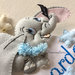 Fiocco nascita con Dumbo - Baby Dumbo - Cuscino decorativo - Cuscino Dumbo - Punto croce maschietto