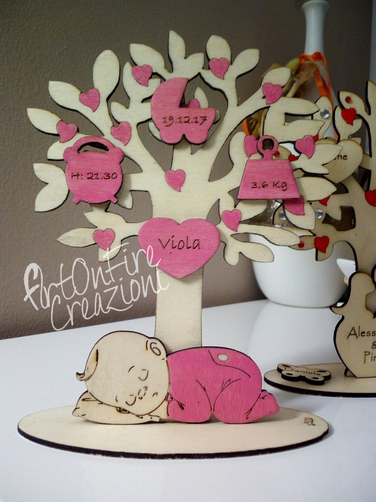 Vasetto In Vetro Con Incisione Personalizzata – Motivo Albero Con Corona A Cuori, Regalo Unico 100x140 Mm