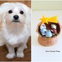 Presepe nella noce cane maltese in fimo, idea regalo natale per amanti dei cani