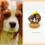 Presepe di cani cavalier king charles spaniel in fimo nella noce, idea regalo natale per amanti dei cani