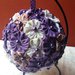Pomander di yo-yo di tessuto patchwork toni del lilla e viola