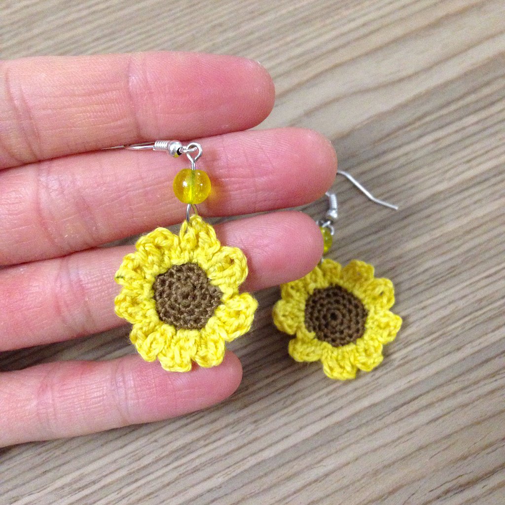 Set Di Orecchini Pendenti A Girasole In Ecopelle Zokola - Leggeri, Colore Giallo, 5,7 Cm, Ganci In Acciaio Inox, Gioielli Donna Regalo Per Matrimonio O Compleanno