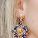 Orecchini in tessitura di perline - orecchini blu e oro - orecchini perline - orecchini pendenti - orecchini stella