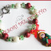 Bracciale Natale  "Fufuclassic Classic ESCHIMESE perle rosse bianche verde " Fimo cernit Natale idea regalo