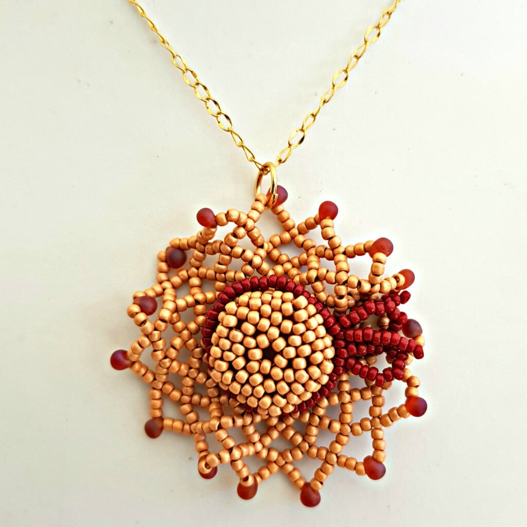 Collana Girocollo Bohémien Con Fungo In Smalto E Perle – Vintage, Regolabile, Gioiello Donna Unico