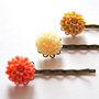 Three Flowers Bobby Pins 