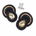 Orecchini a lobo soutache - orecchini neri - orecchini champagne - gioielli soutache - orecchini stoffa 