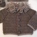 Coordinato neonato marrone golfino/cappellino/scarpine fatto a mano neonato lana idea regalo uncinetto