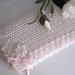 Copertina neonata lana color panna nastro rosa fatta a mano idea regalo corredino nascita battesimo cerimonia uncinetto  