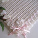 Copertina neonata lana color panna nastro rosa fatta a mano idea regalo corredino nascita battesimo cerimonia uncinetto  
