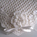 Copertina neonata uncinetto lana merino color panna fatta a mano idea regalo corredino nascita battesimo cerimonia)