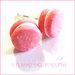 Orecchini " French macaroon rosa " macaron fimo cernit premo idea regalo dolcetti miniatura cibo biscotto  pasticcino bambina 