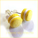 Orecchini " French macaroon giallo limone " macaron fimo cernit premo idea regalo dolcetti miniatura cibo biscotto  pasticcino bambina 