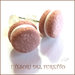 Orecchini " French macaroon  cioccolato " macaron fimo cernit premo idea regalo dolcetti miniatura cibo biscotto  pasticcino bambina 