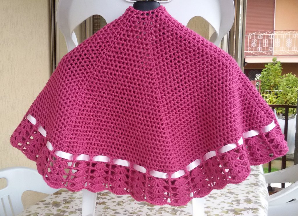 Mantellina Donna In Misto Lana | Coprispalle Artigianale | Calda E Morbida | Taglia Unica | Moda Egidio