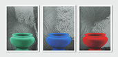 Stampe "Trittico vasi Rosso, Verde e Blù"