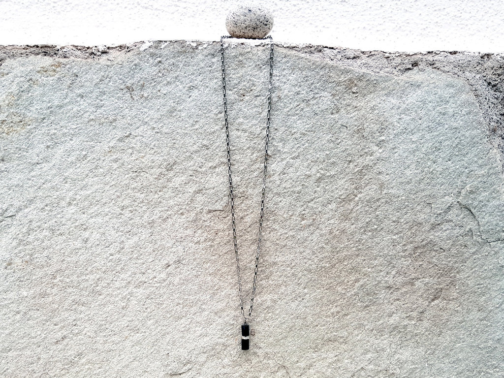 Collana Uomo Testa Di Leone Con Zirconi E Onice - Ciondolo In Acciaio Argento E Nero