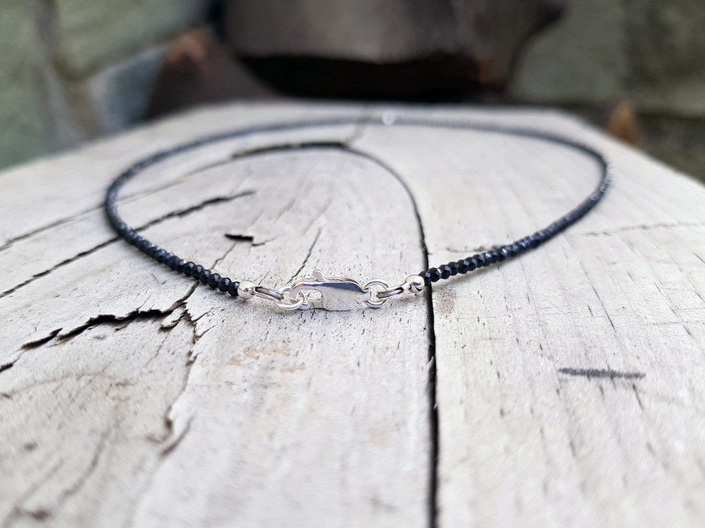 Collana in argento con Spinello Nero-2207XZ | Gioielli
