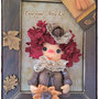 Quadretto decorativo country con bimba in pasta di mais