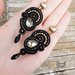 orecchini pendenti soutache nero e oro - gioielli soutache - gioielli cerimonia - orecchini soutache