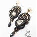 orecchini pendenti soutache nero e oro - gioielli soutache - gioielli cerimonia - orecchini soutache