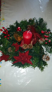 Centrotavola natalizio con candela