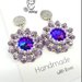 Orecchini pendenti in tessitura di perline - gioielli perline - orecchini perline - orecchini lilla, viola, argento