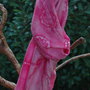 sciarpa in pura seta habotai tinta a mano con colori naturali