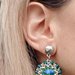 Orecchini in tessitura di perline e cristalli - orecchini pendenti - gioielli in cristallo e perline
