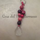 Portachiavi con Sfera di Cristallo con Strass Lucido per Auto