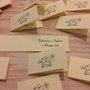 Bigliettini matrimonio confetti bomboniera sposini cartoncino avorio scritta nera 