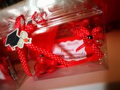 bomboniere laurea scatola pvc con tavoletta cioccolata personalizzata + confetti in tulle + tocco laurea legno