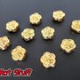 10 Perline di Fiore distanziatore - Oro chiara (8mm)