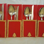 6 Portaposate Di Natale In Feltro A Forma Di Babbo Natale – Sacchetti Per Posate Natalizi – Decorazione Tavola Fai Da Te - 2