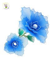 Fiore decorativo blu elettrico - doppio fiore