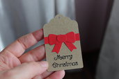 Gift tag natalizie con fiocco (3 pezzi) 