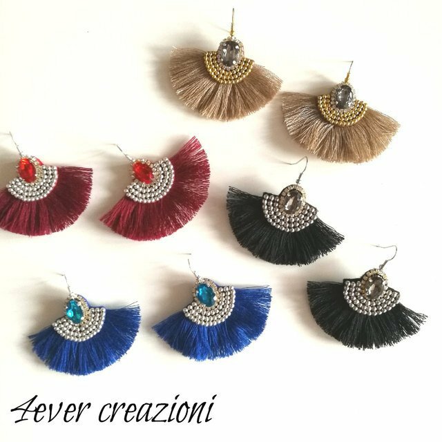 Orecchini Vintage Retrò Con Piume Di Boemia Orecchini Pendenti