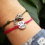 Bracciale di corda con pendente charm in argento TE AMO, fatto a mano