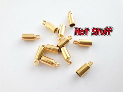 10 Terminali in Ottone con anello saldato - Oro (9x3.5mm) 10 Terminali in Ottone con anello saldato - Oro (9x3.5mm)