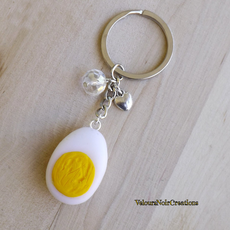 Portachiavi Uovo Fritto E Stoviglie - 2 Pezzi, Lega, Divertente, Per Regali E Decorazione - Foto 2