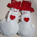 Addobbi natale - 2 pupazzi palla di neve, decorazione natalizia interamente fatti a mano, idea regalo, amore